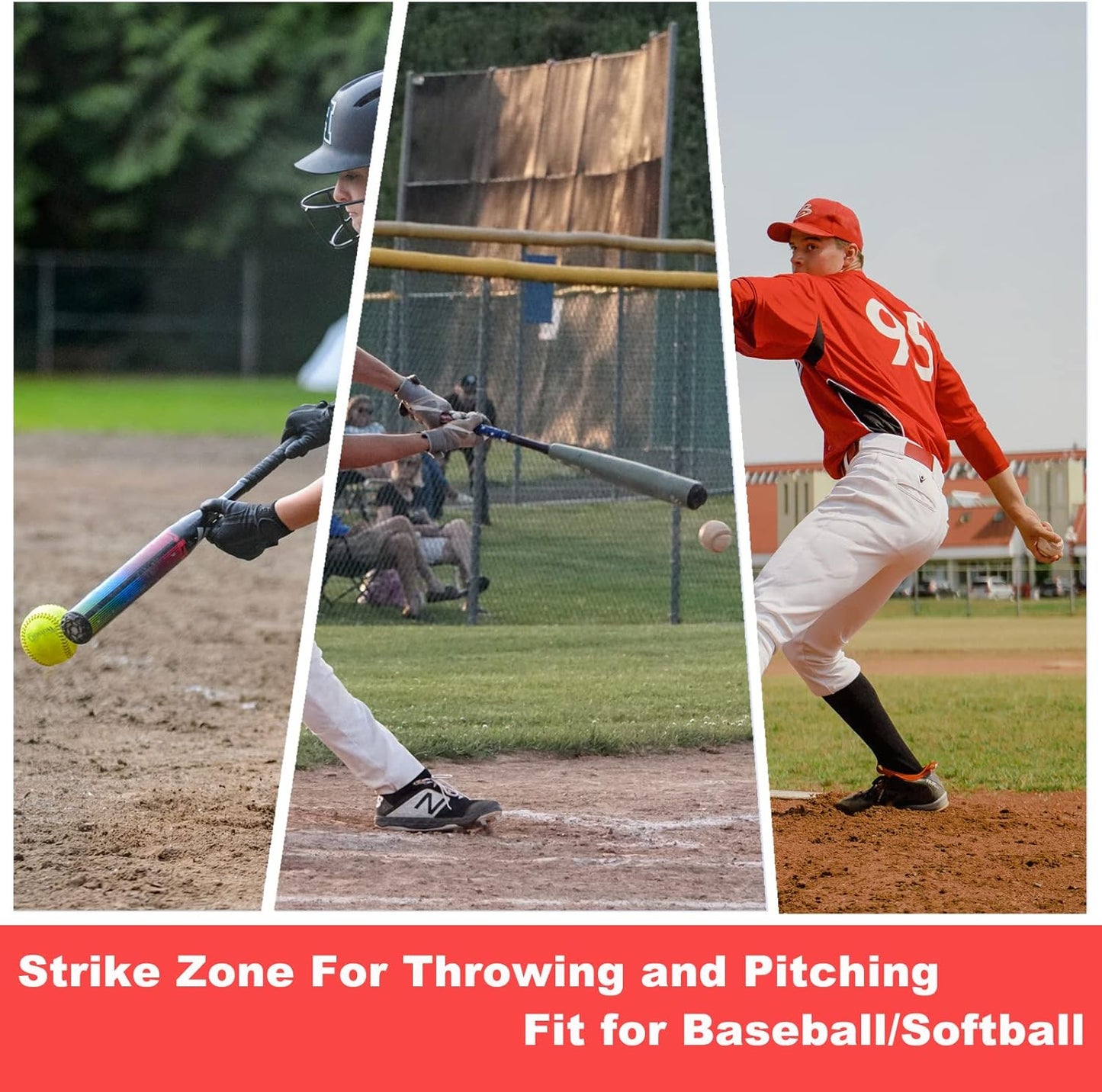 Pitching Target Net with Colorful Strike 9-Zone