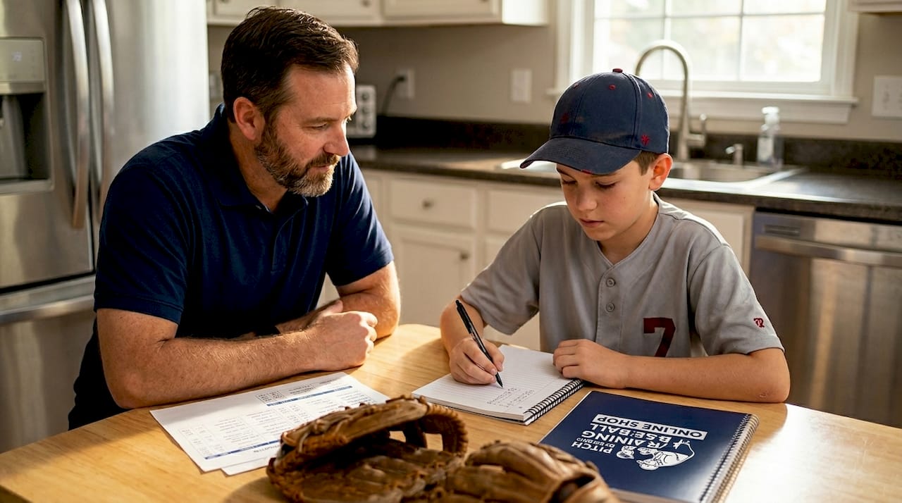 Baseball parent and child tracking pitches
