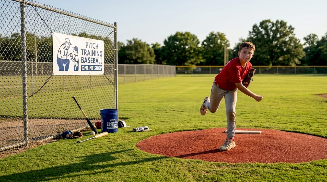 Youth pitcher winds up on local baseball field