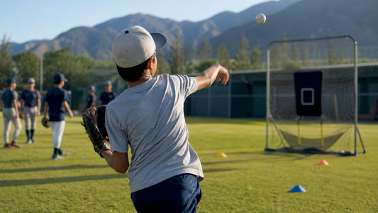 Youth baseball pitcher throwing accuracy drill