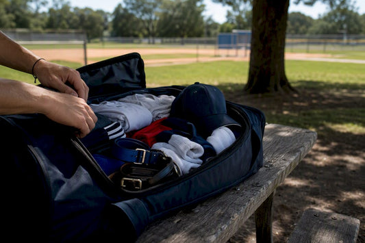 Organized youth baseball equipment bag