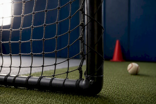 Close detail of durable pitching net mesh
