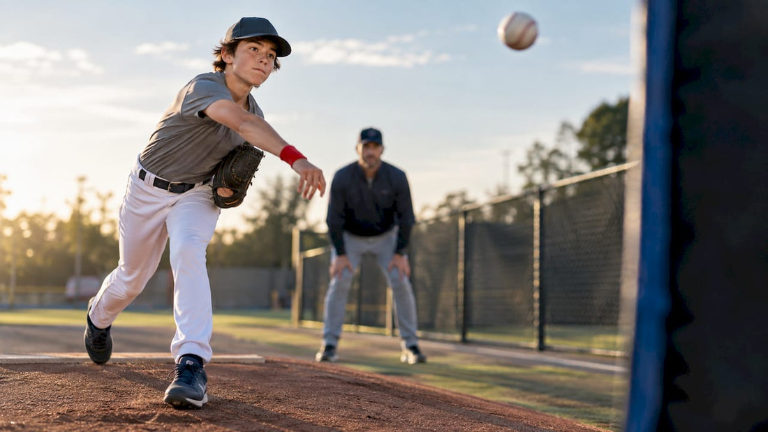 Youth pitcher practicing controlled command