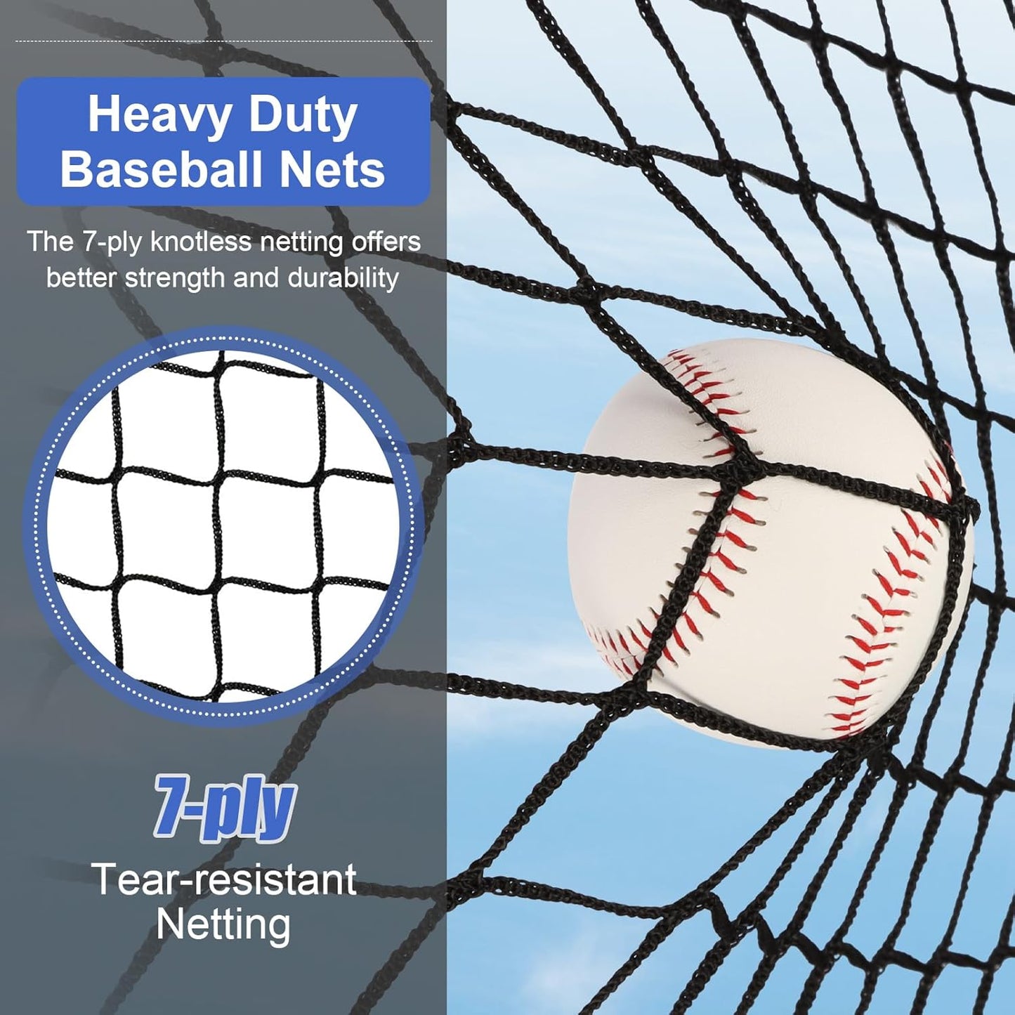 Full Pack Baseball & Softball Practice Net Set – 6x6 ft with Tee & Accessories