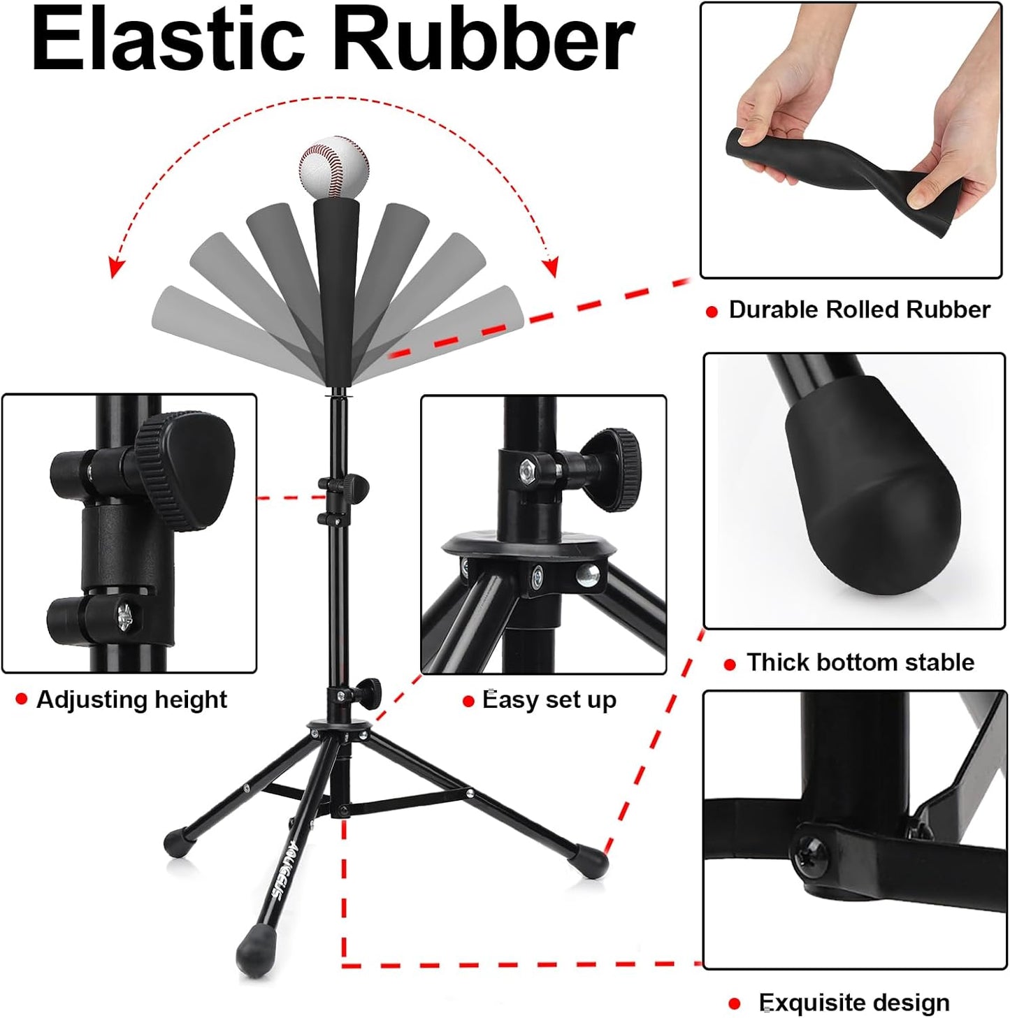 Full Pack Baseball & Softball Practice Net Set – 6x6 ft with Tee & Accessories