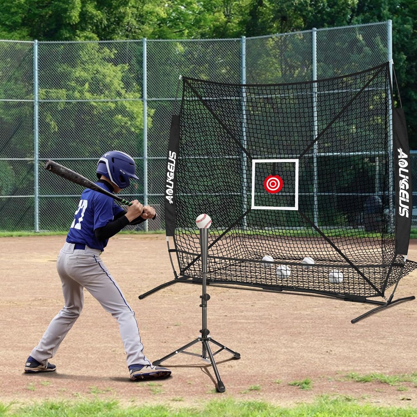Full Pack Baseball & Softball Practice Net Set – 6x6 ft with Tee & Accessories