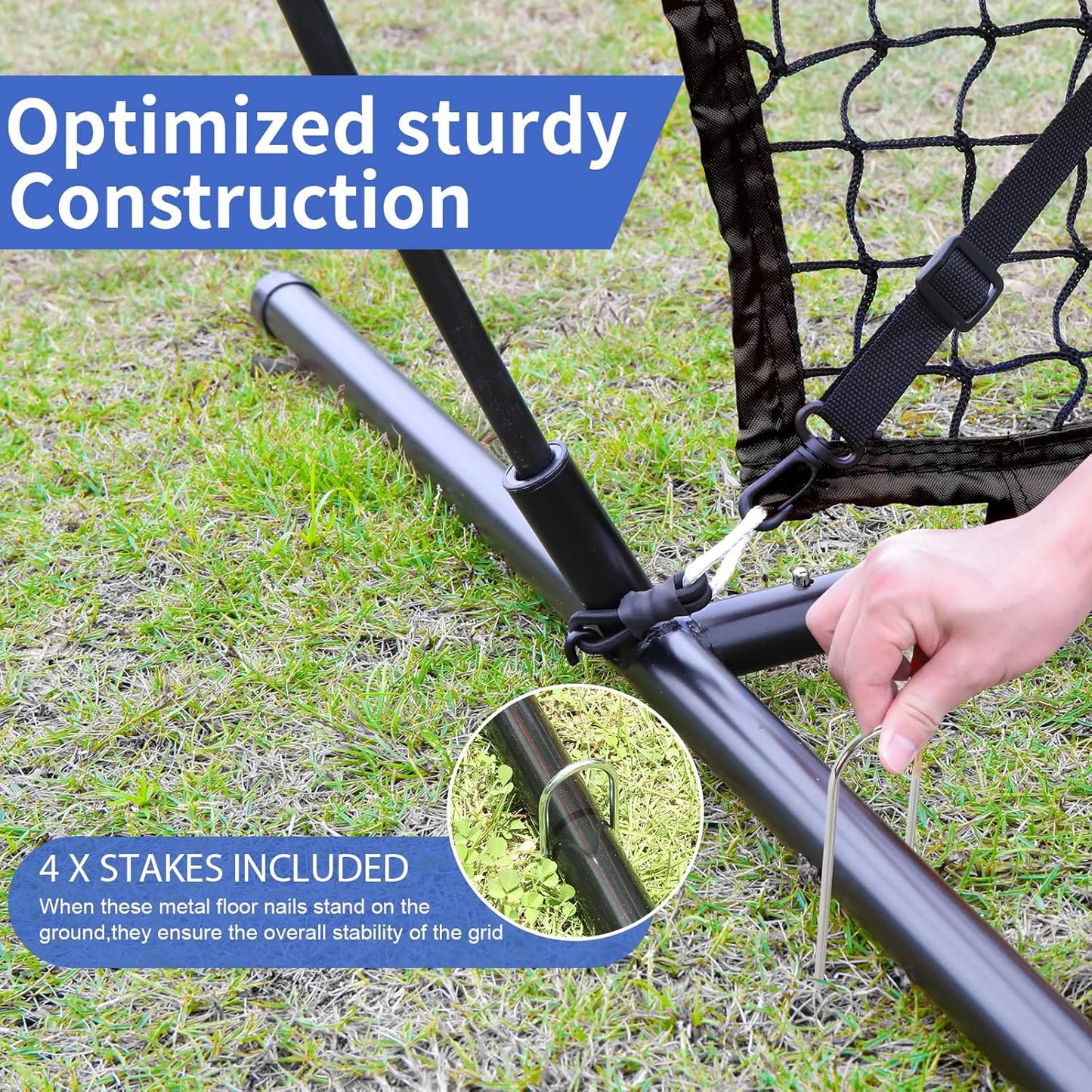 Full Pack Baseball & Softball Practice Net Set – 6x6 ft with Tee & Accessories