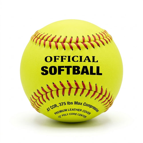 Official Leather Softball – 12" | .47 COR | 375 lbs Compression