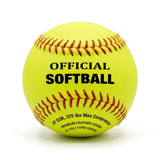 Official Leather Softball – 12" | .47 COR | 375 lbs Compression